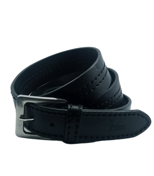 Heritage Hide Vintage Leather Belt (Black) - Image 3