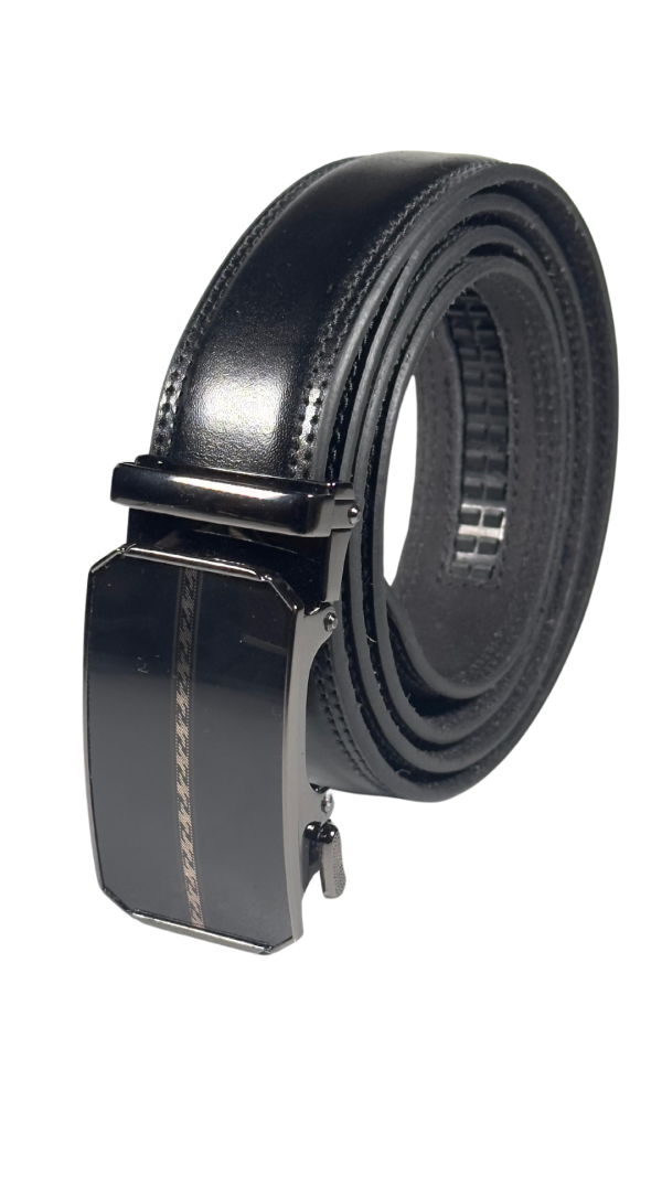 Custom Fit Leather Belt With Track Lock Engineering (Black)