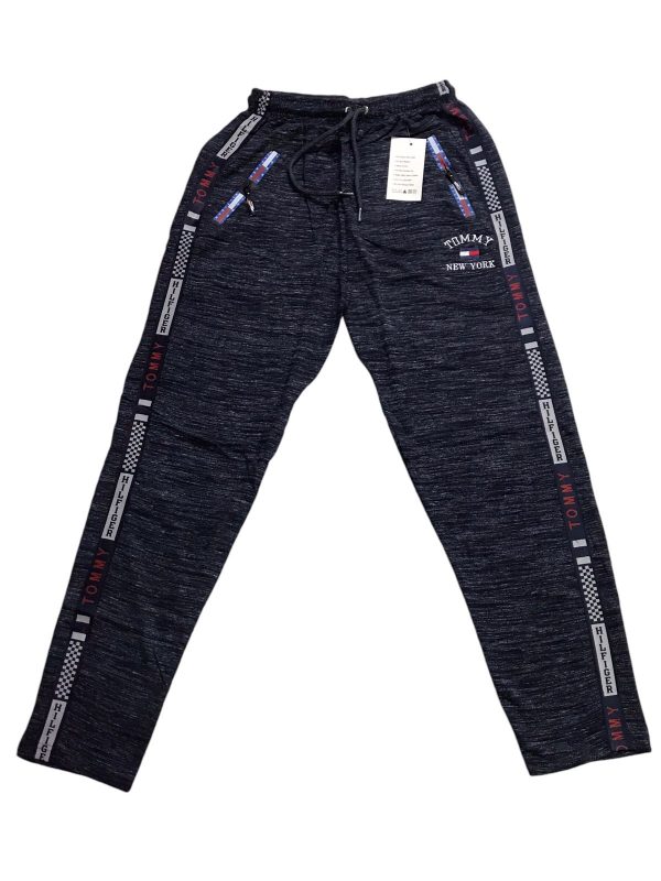 Dark Grey Tommy Trousers for Men with Side Stripes