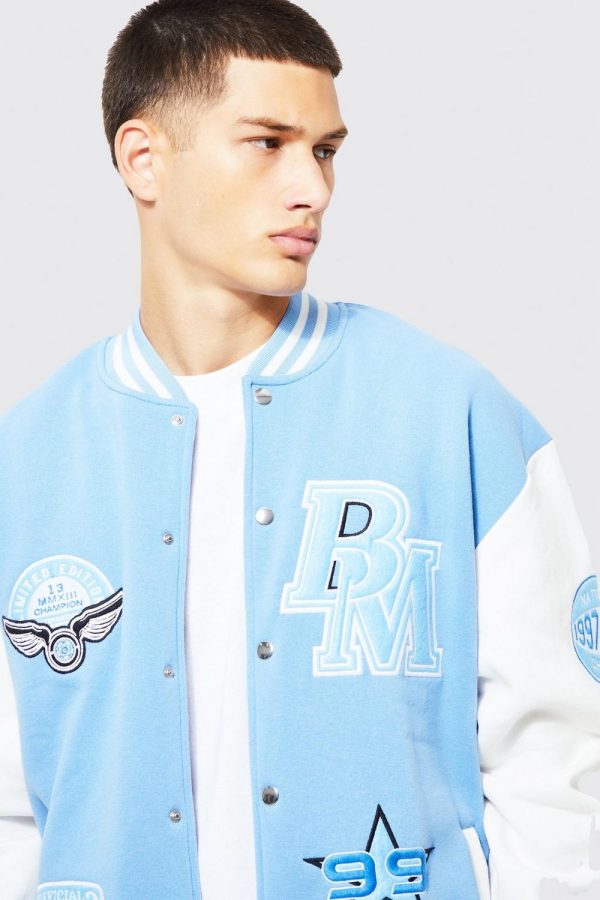boohooMAN - Members Club Applique Varsity Jacket - Image 3