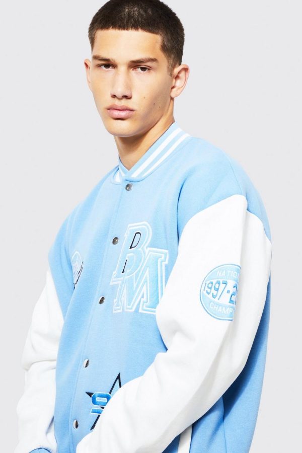 boohooMAN - Members Club Applique Varsity Jacket - Image 4