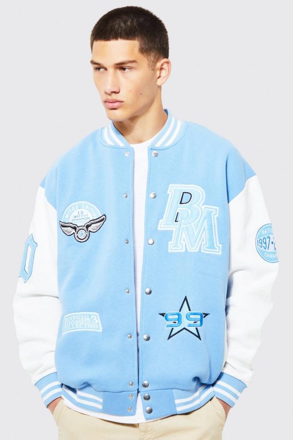 boohooMAN - Members Club Applique Varsity Jacket