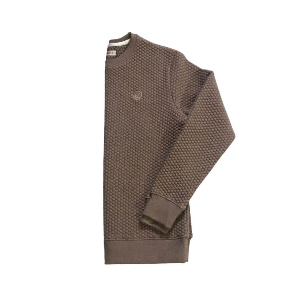 Brown Premium Texture Crew Sweatshirt - Image 3