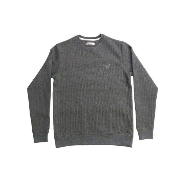 Gray Premium Texture Crew Sweatshirt