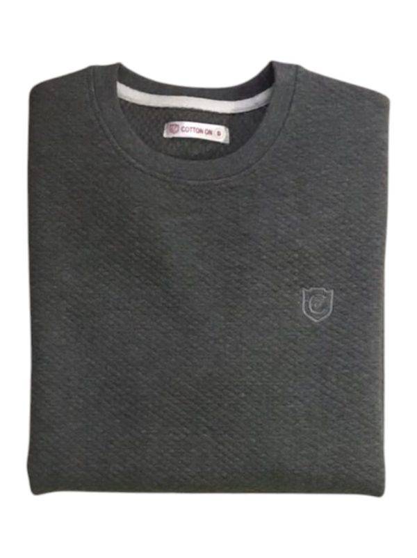 Gray Premium Texture Crew Sweatshirt - Image 2