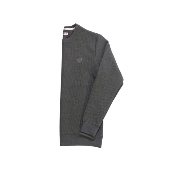 Gray Premium Texture Crew Sweatshirt - Image 3