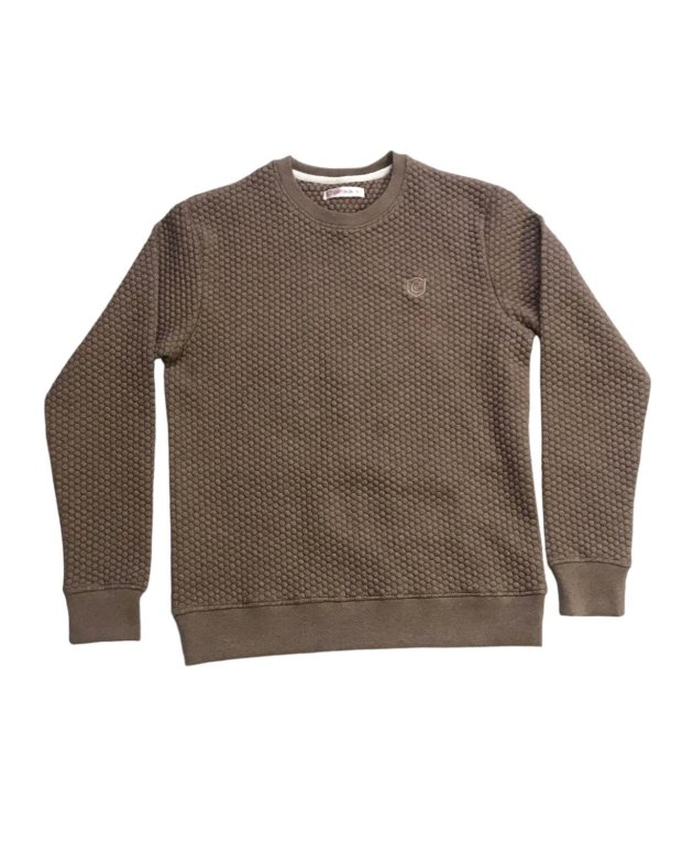 Brown Premium Texture Crew Sweatshirt