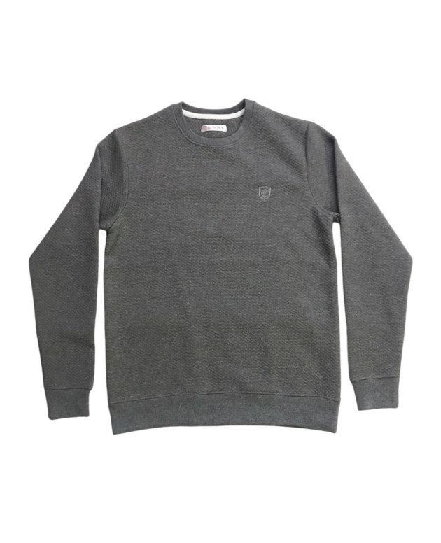 Gray Premium Texture Crew Sweatshirt