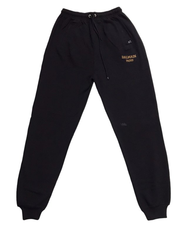 Men's Embroidered Winter Trousers - Black | Stylish & Warm