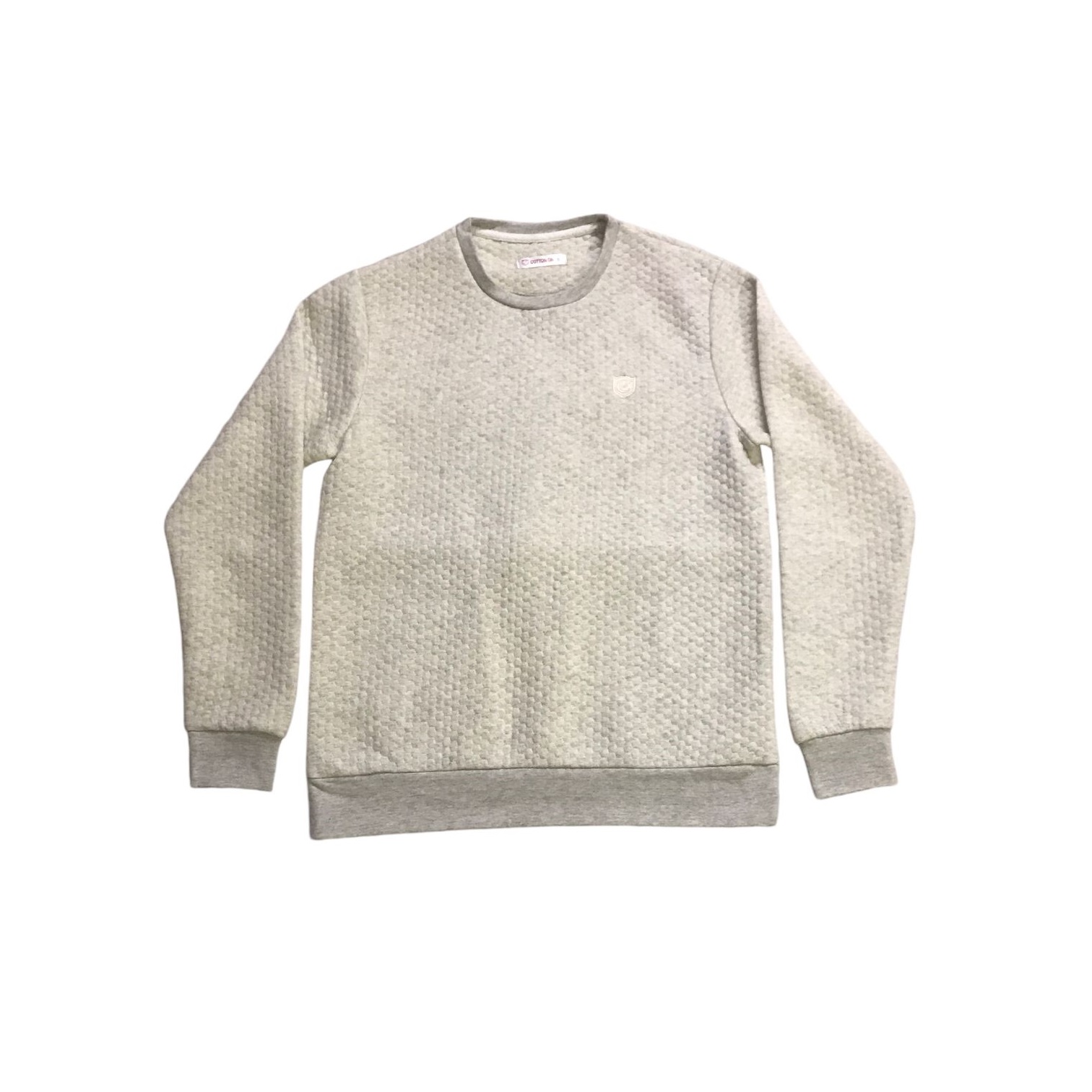 Off White Premium Texture Crew Sweatshirt