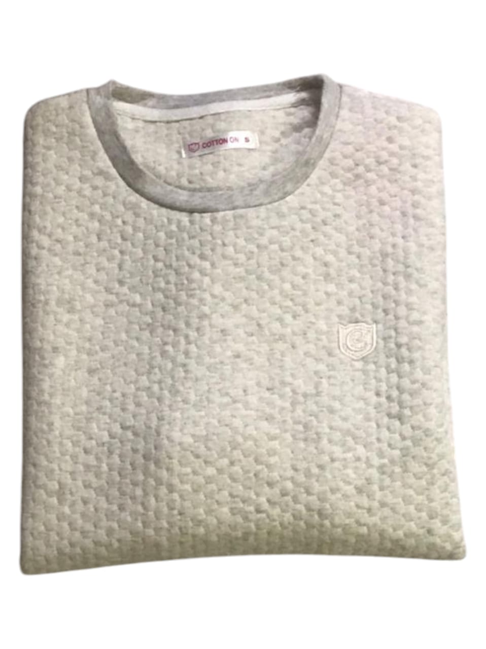 Off White Premium Texture Crew Sweatshirt - Image 2