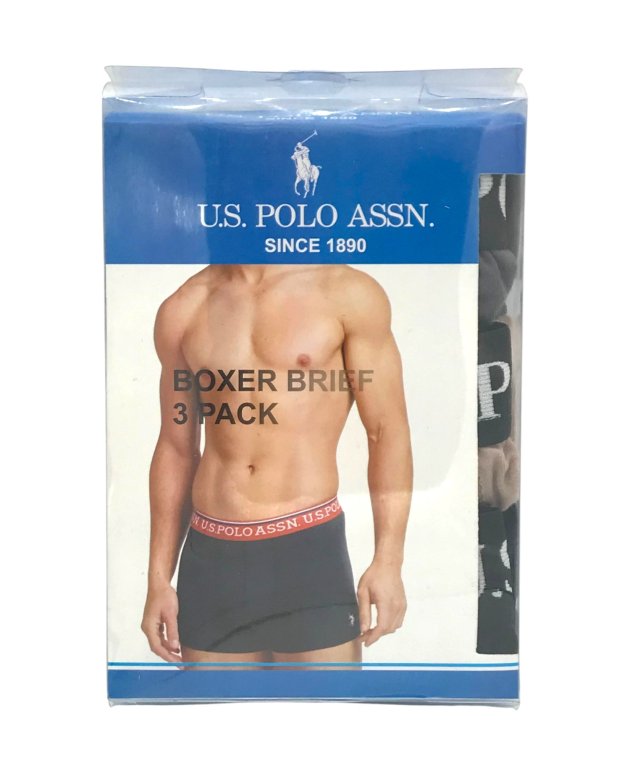 U.S. POLO ASSN. Men's Boxer Briefs – 3 Pack cotton stretch fit
