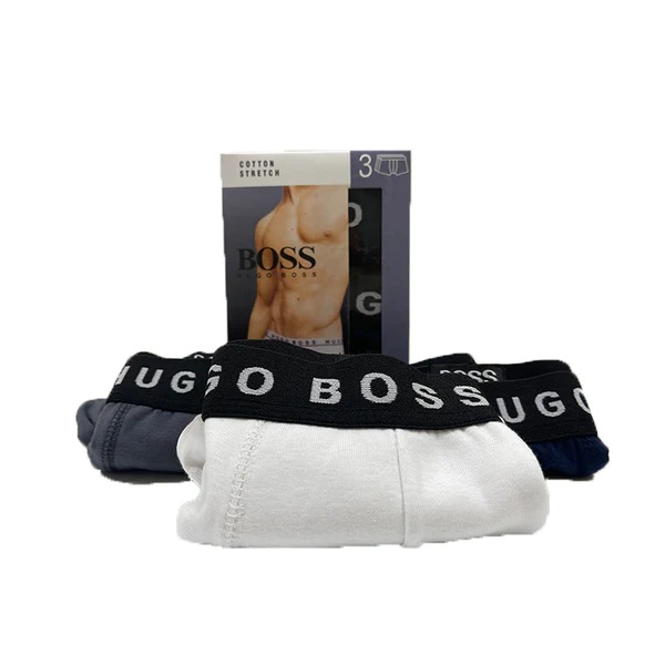 HUGO BOSS 3-Pack Boxers for Men - front and side view