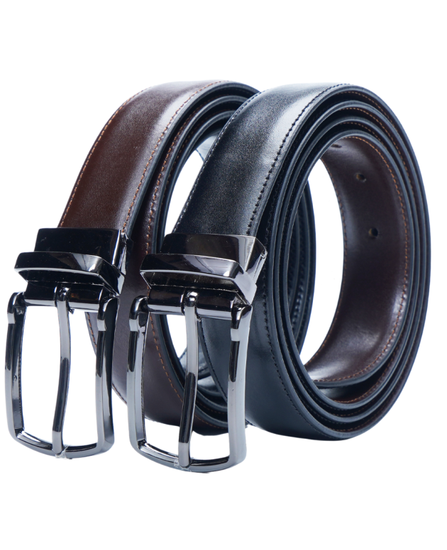2 in 1 Reversal Leather Belt (Black and Brown)