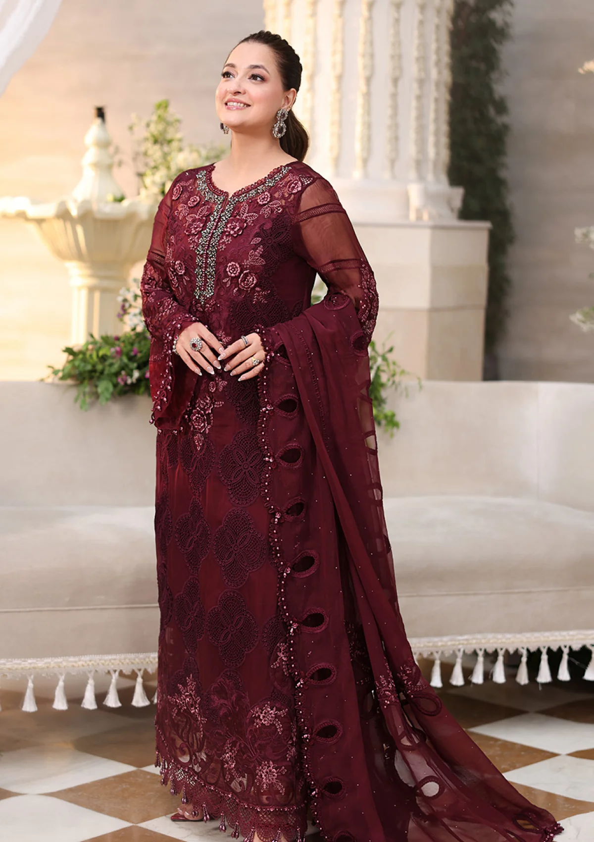 Maria B Tea Affair MT-08 Luxury Embroidered Chiffon Unstitched 3 Piece Suit