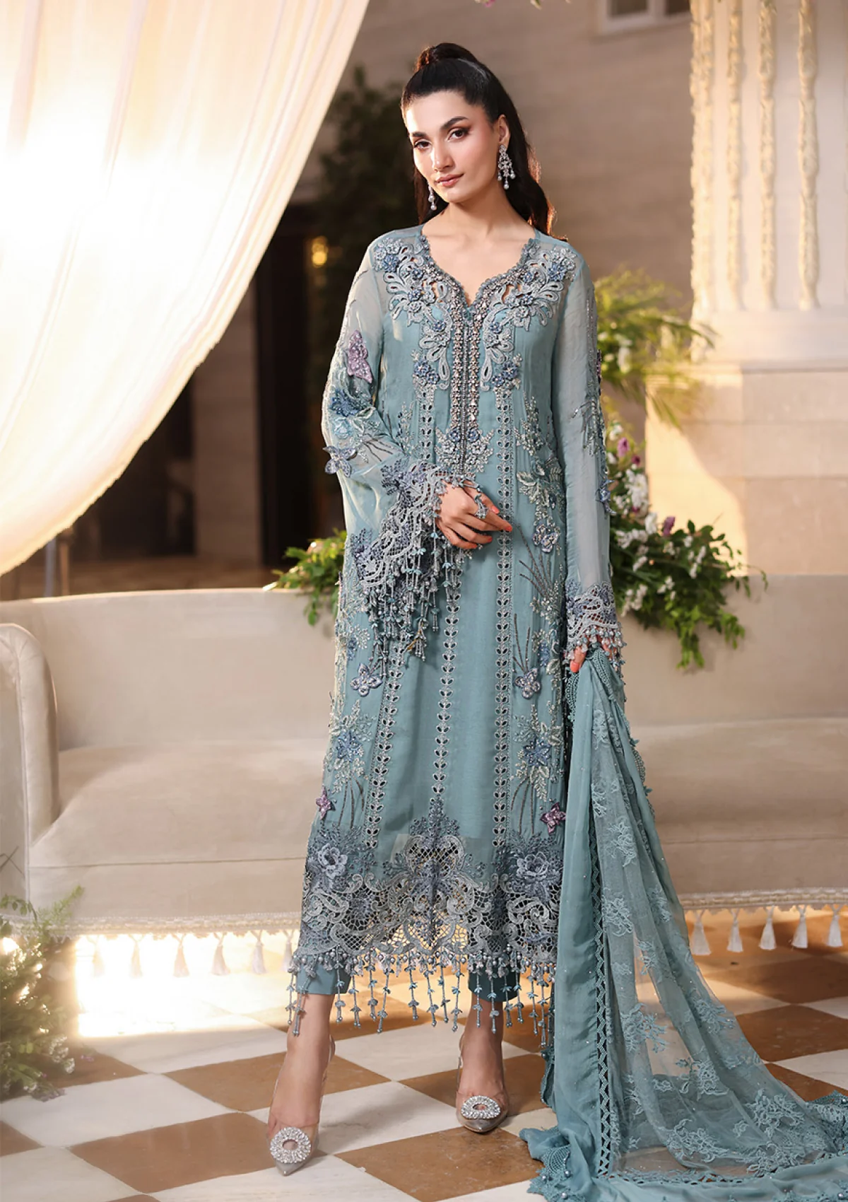 Maria B Tea Affair MT-06 Luxury Unstitched 3 Piece Chiffon Suit