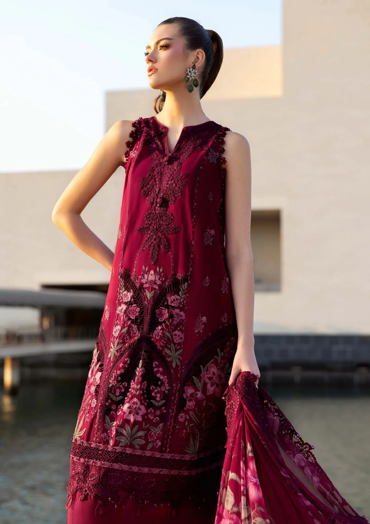 Maria B Luxury Lawn D-11B Unstitched 3 Piece Embroidered Lawn Suit