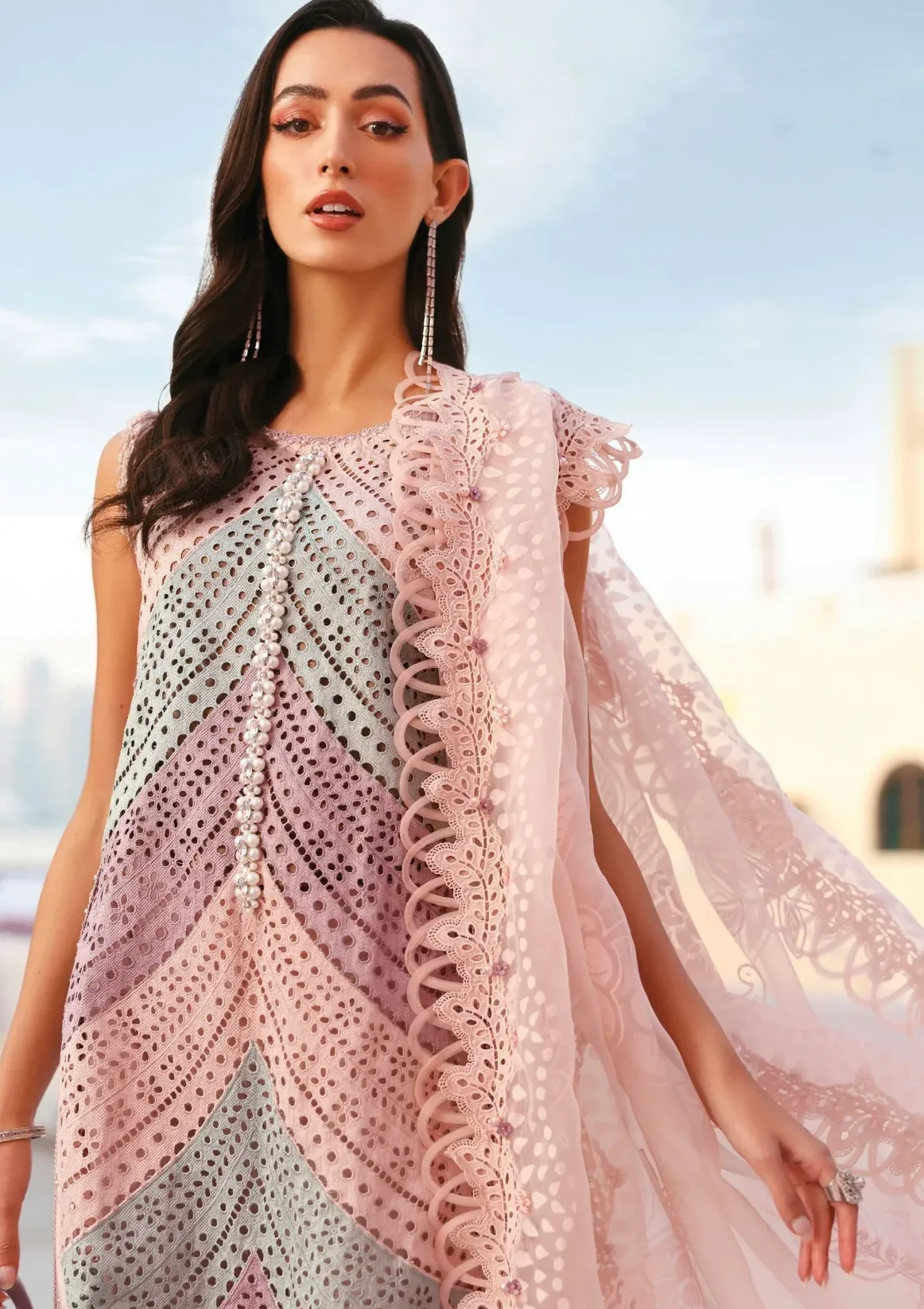 Maria B Luxury Lawn D-12B Unstitched 3 Piece Embroidered Lawn Suit