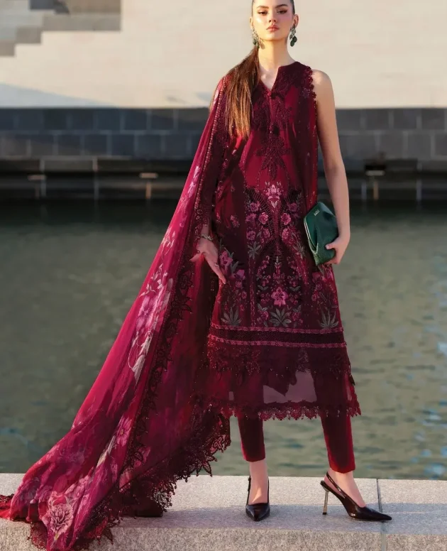 Maria B Luxury Lawn D-11B Unstitched 3 Piece Embroidered Lawn Suit