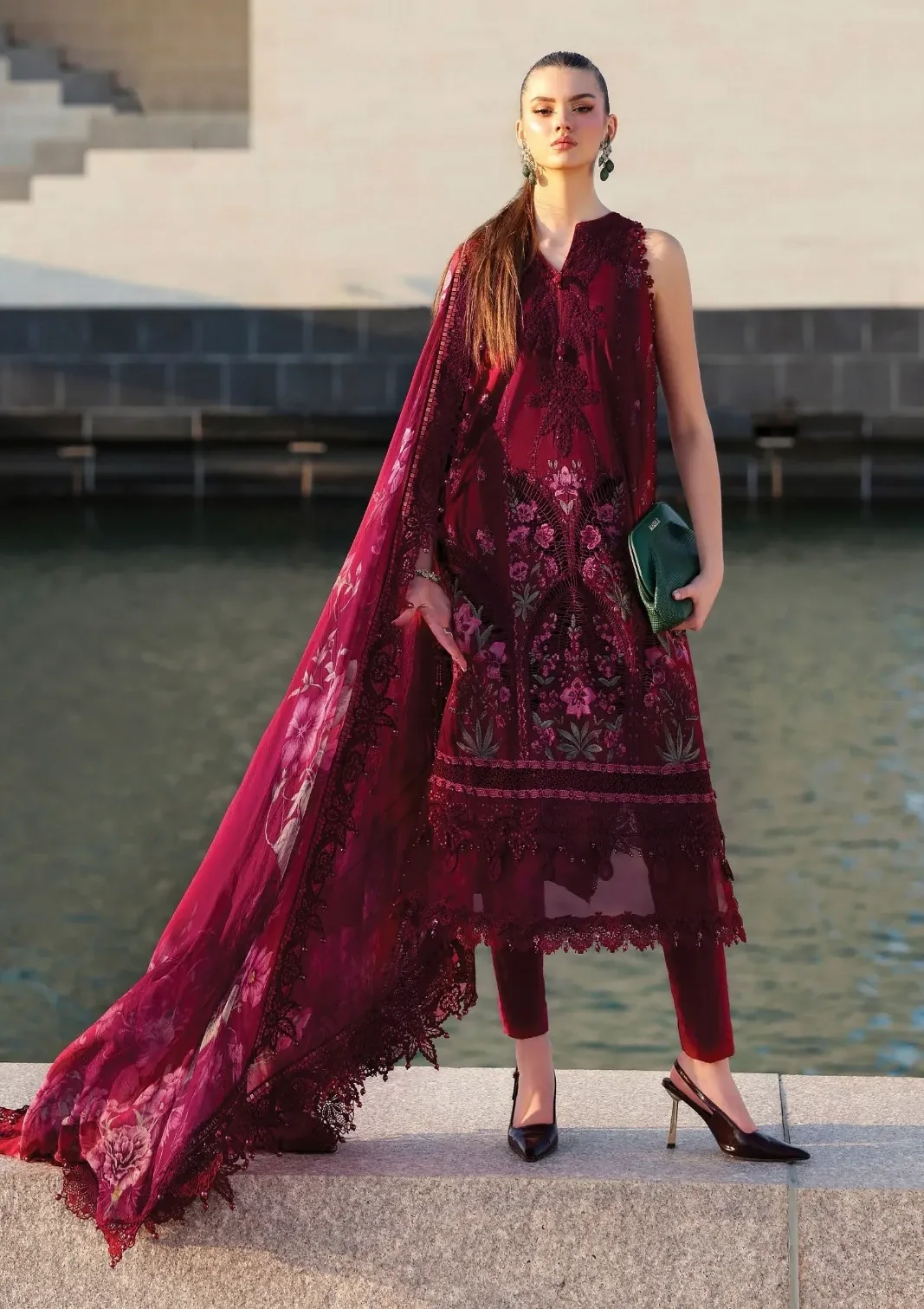 Maria B Luxury Lawn D-11B Unstitched 3 Piece Embroidered Lawn Suit