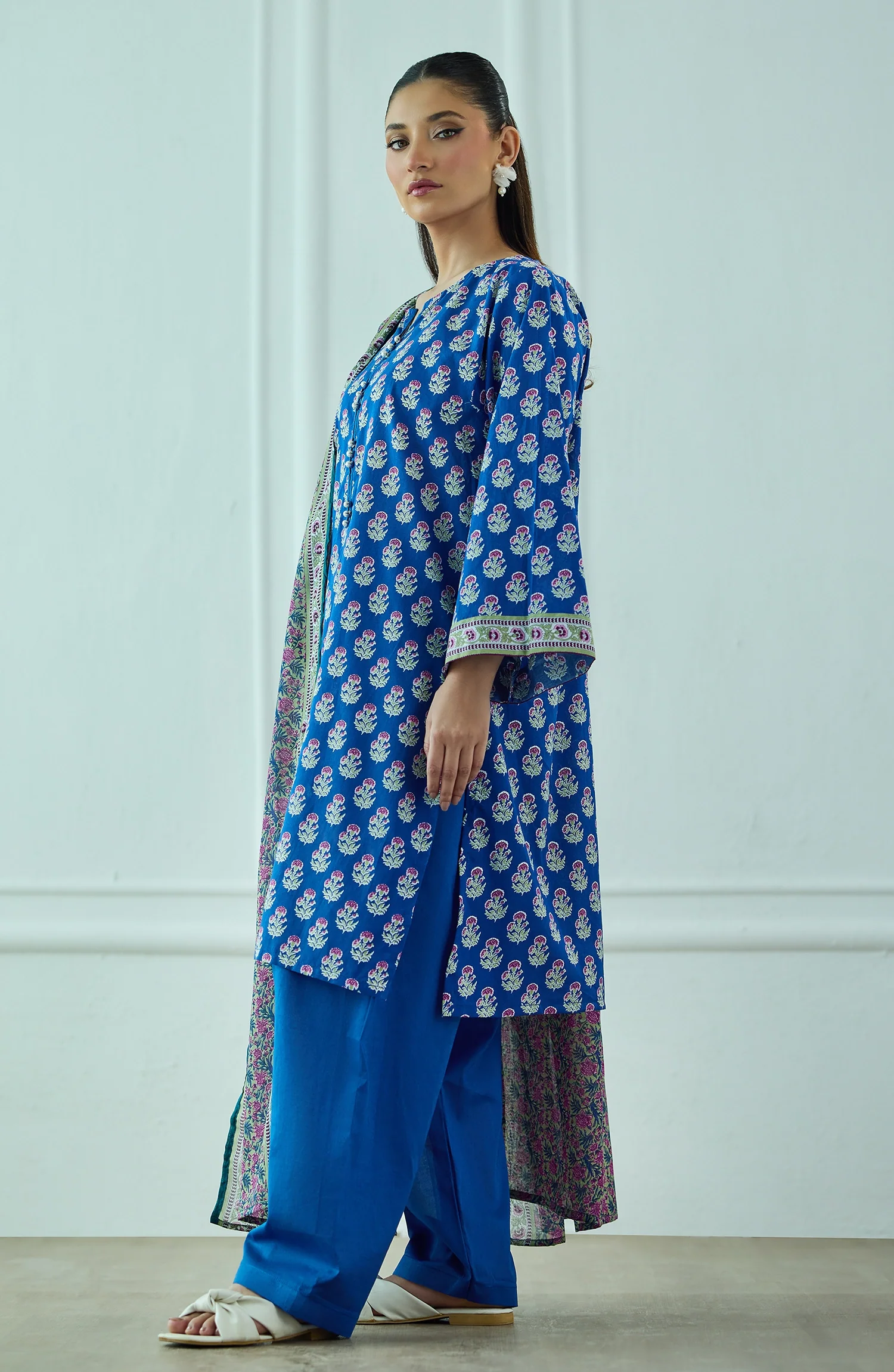 Orient OTL-20405/U Blue Unstitched 3 Piece Printed Lawn Suit for Women