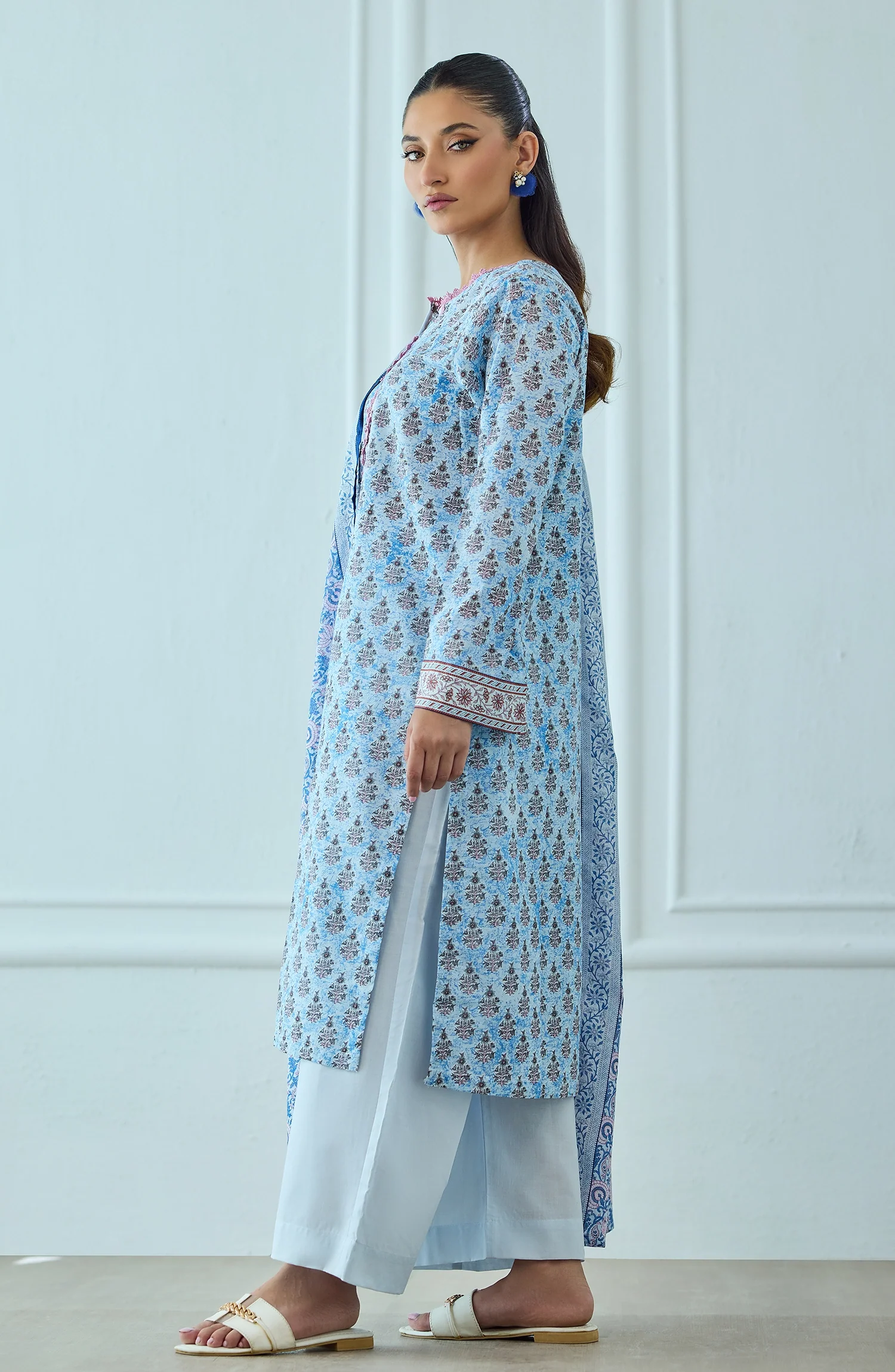 Orient OTL-25-514/U Sky Blue Unstitched 3 Piece Printed Lawn Suit for Women
