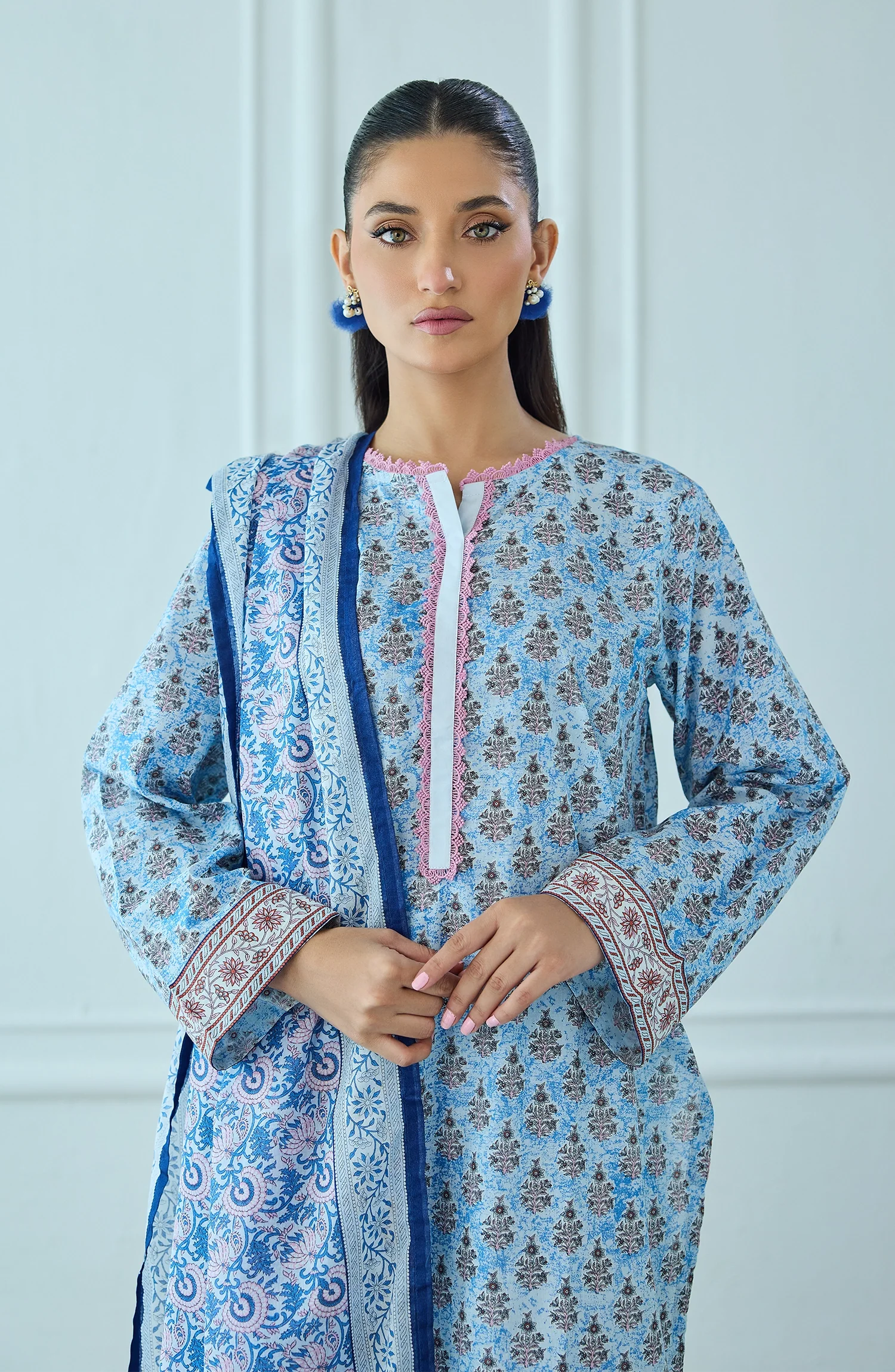 Orient OTL-25-514/U Sky Blue Unstitched 3 Piece Printed Lawn Suit for Women