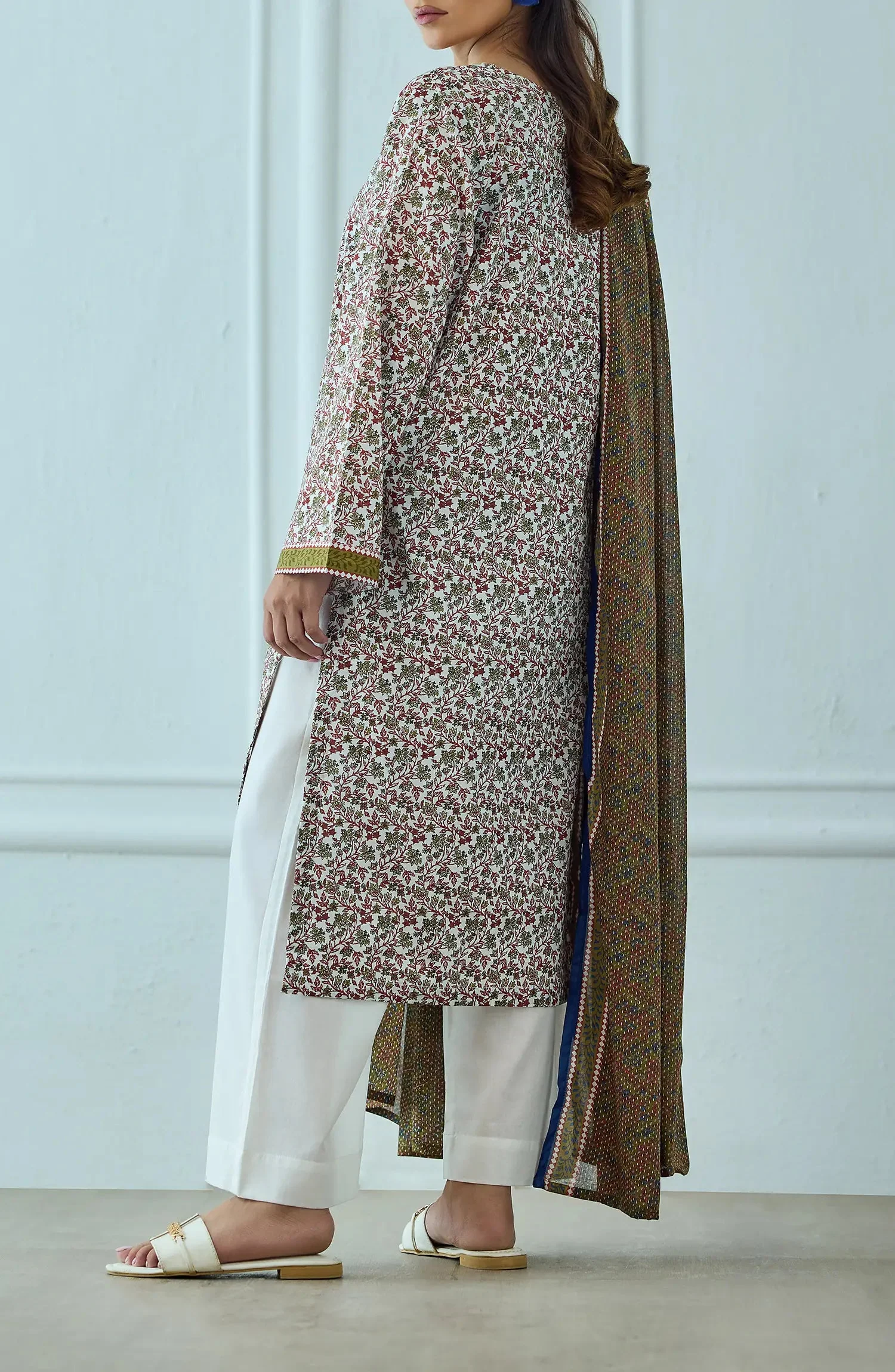 Orient OTL-25-563/U Beige Unstitched 3 Piece Printed Lawn Suit