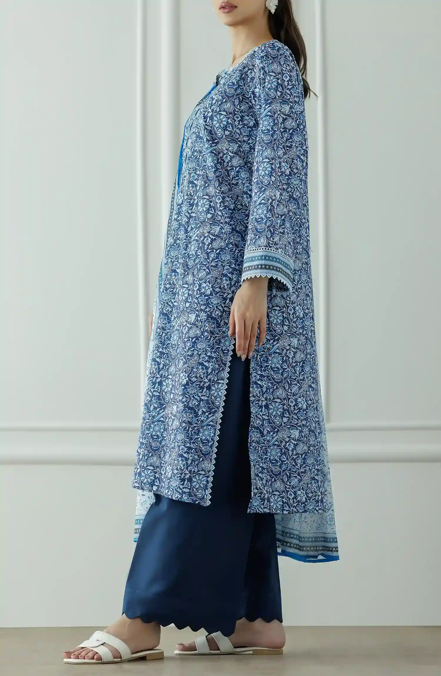Orient OTL-25-044/U Blue Unstitched 3 Piece Printed Lawn Suit for Women