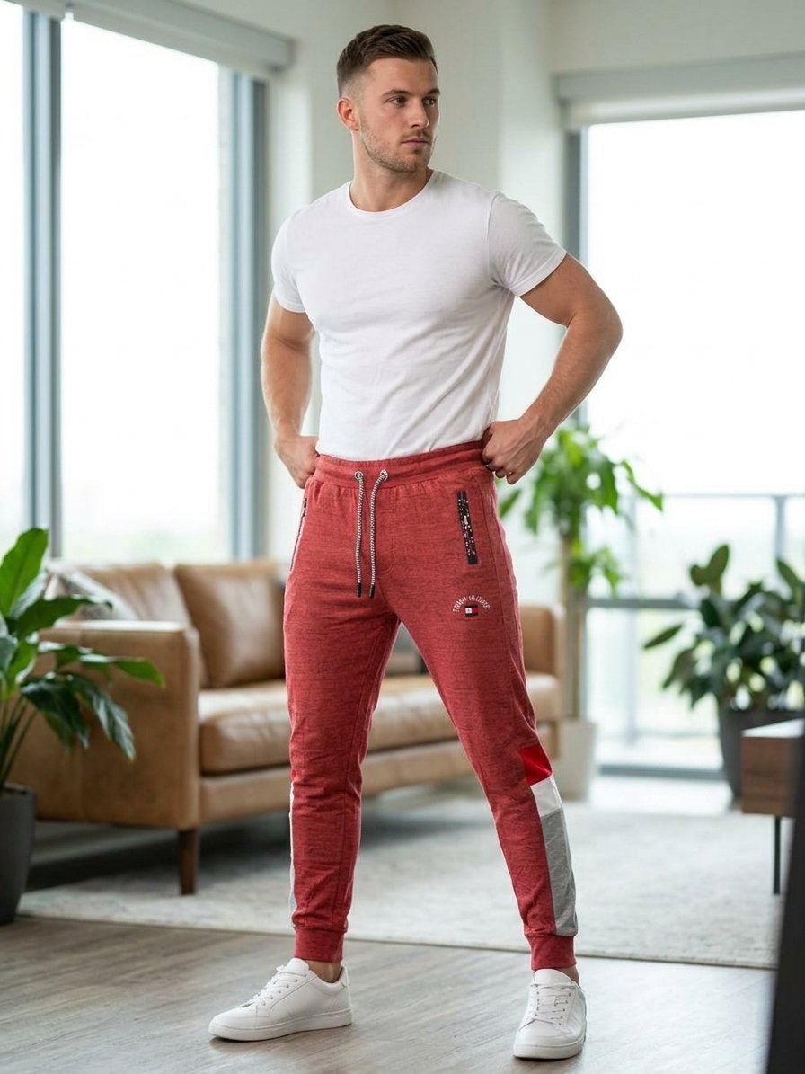 Men's trousers waistband and pocket detail